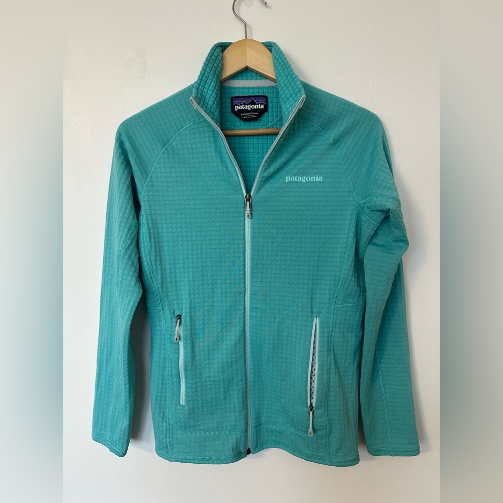 Patagonia R1 Full Zip Jacket Teal Grid Fleece Polartec Women S - Picture 2 of 13